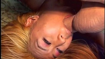 Blonde slut deepthroats and then gets ravaged on the couch
