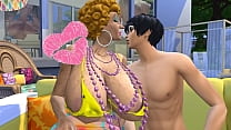 GRANNY TREAT 2 - Granny cougars cheating on their away hubbies - Sims 4