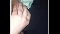 Horny guy jerking his hard dick until it cums hard